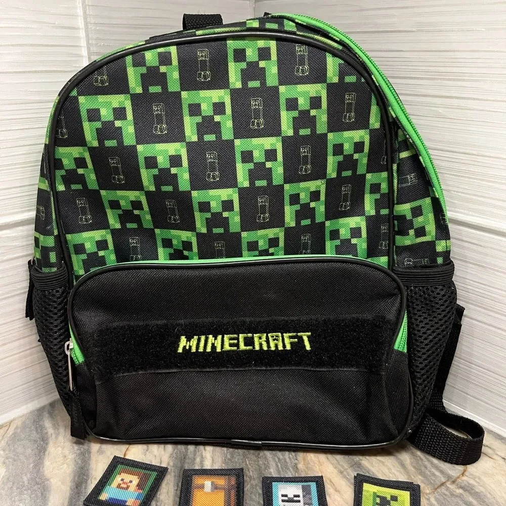 Small Minecraft backpack with removable patches